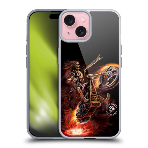 Anne Stokes Fire Tribal Hello Rider Poster Soft Gel Case for Apple iPhone 15