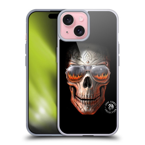 Anne Stokes Fire Tribal Skull Soft Gel Case for Apple iPhone 15