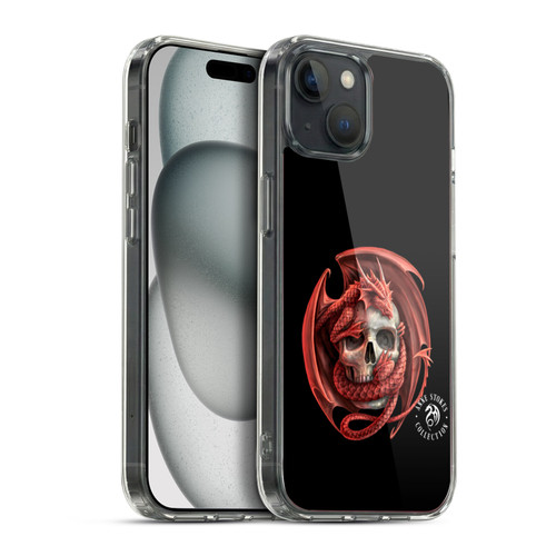 Anne Stokes Fire Tribal Dragon And Skull Soft Gel Case for Apple iPhone 15 Plus & MagSafe