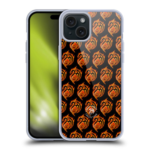 Anne Stokes Fire Tribal Dragon Logo Pattern Soft Gel Case for Apple iPhone 15 Plus