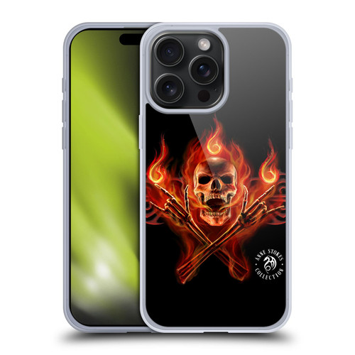 Anne Stokes Fire Tribal Hell Skull Soft Gel Case for Apple iPhone 15 Pro Max