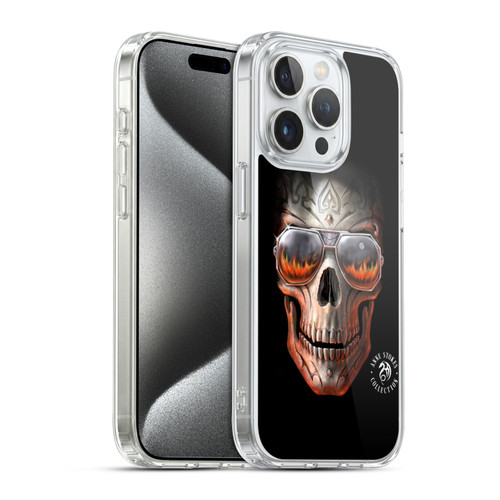 Anne Stokes Fire Tribal Skull Soft Gel Case for Apple iPhone 15 Pro & MagSafe