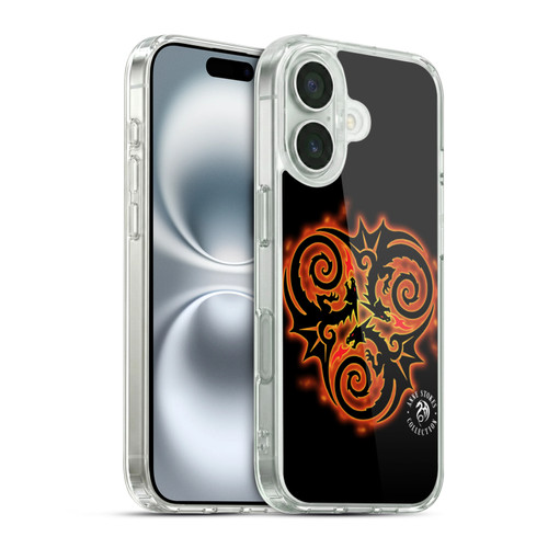 Anne Stokes Fire Tribal Triple Dragon Soft Gel Case for Apple iPhone 16 & MagSafe
