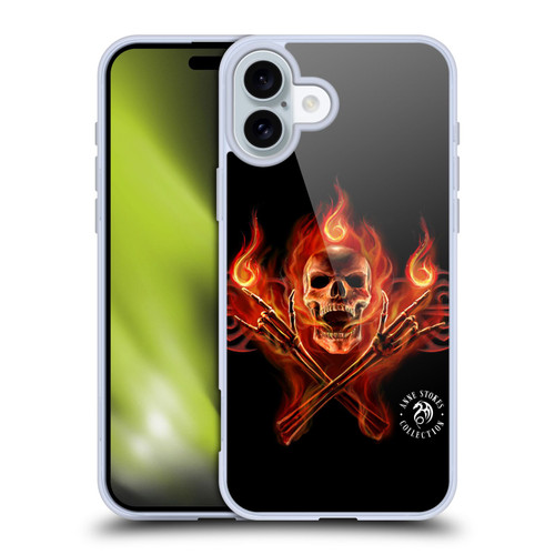 Anne Stokes Fire Tribal Hell Skull Soft Gel Case for Apple iPhone 16 Plus
