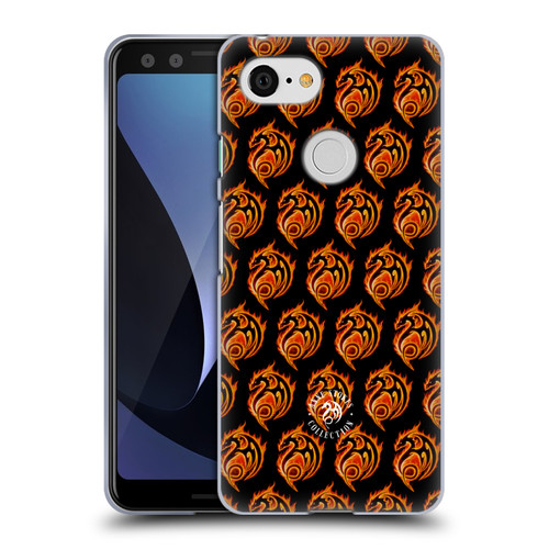 Anne Stokes Fire Tribal Dragon Logo Pattern Soft Gel Case for Google Pixel 3