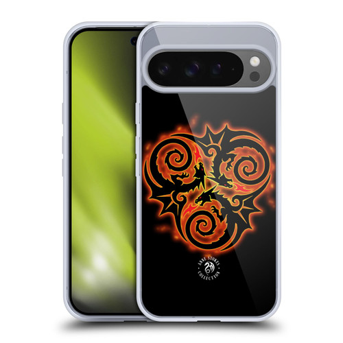 Anne Stokes Fire Tribal Triple Dragon Soft Gel Case for Google Pixel 9 Pro XL