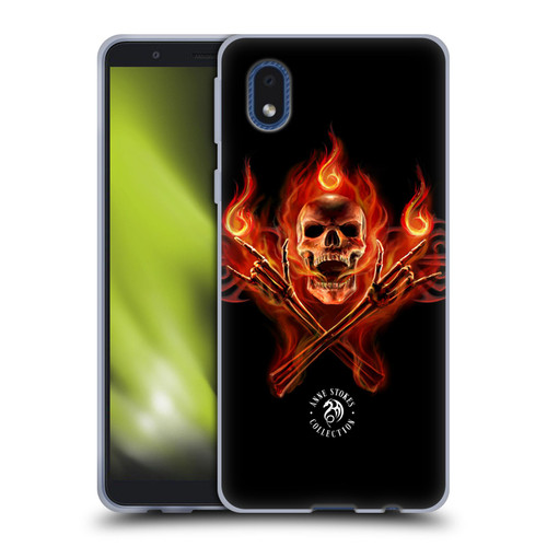Anne Stokes Fire Tribal Hell Skull Soft Gel Case for Samsung Galaxy A01 Core (2020)
