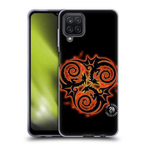 Anne Stokes Fire Tribal Triple Dragon Soft Gel Case for Samsung Galaxy A12 (2020)