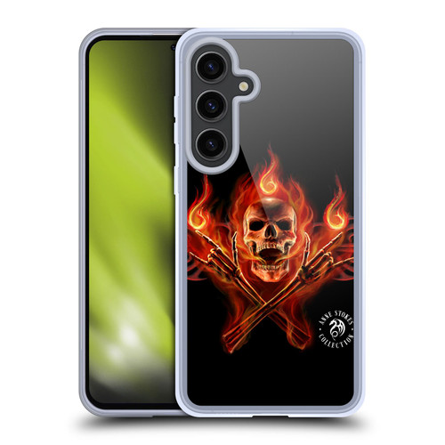 Anne Stokes Fire Tribal Hell Skull Soft Gel Case for Samsung Galaxy S24+ 5G