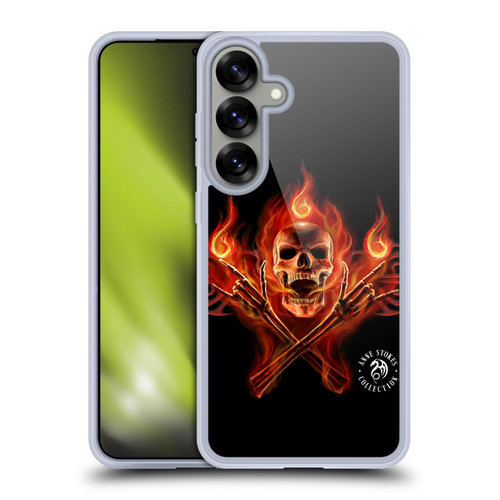 Anne Stokes Fire Tribal Hell Skull Soft Gel Case for Samsung Galaxy S25+