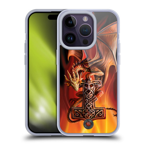 Anne Stokes Guardian Dragons God's Hammer Soft Gel Case for Apple iPhone 14 Pro