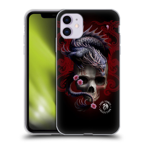 Anne Stokes Oriental Skull Red Dragon Swirls Soft Gel Case for Apple iPhone 11