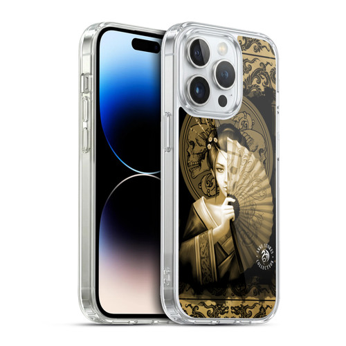 Anne Stokes Oriental Skull Geisha Sepia Soft Gel Case for Apple iPhone 13 Pro & MagSafe