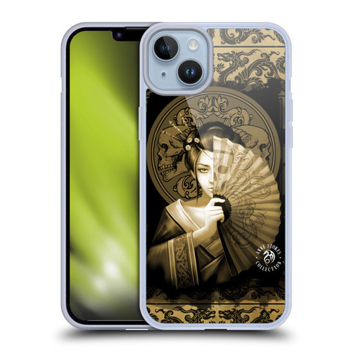 Anne Stokes Oriental Skull Geisha Sepia Soft Gel Case for Apple iPhone 14 Plus