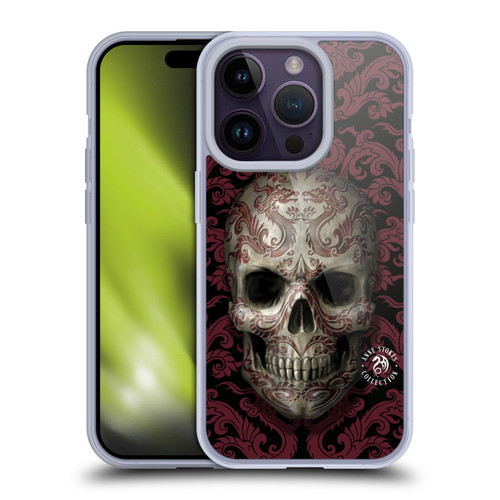 Anne Stokes Oriental Skull Dragon Swirl Pattern Soft Gel Case for Apple iPhone 14 Pro
