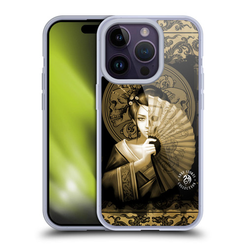 Anne Stokes Oriental Skull Geisha Sepia Soft Gel Case for Apple iPhone 14 Pro