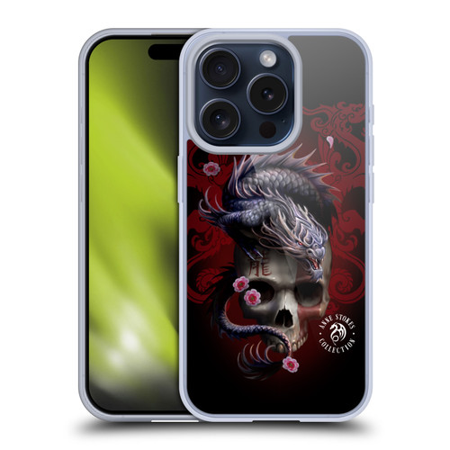 Anne Stokes Oriental Skull Red Dragon Swirls Soft Gel Case for Apple iPhone 15 Pro