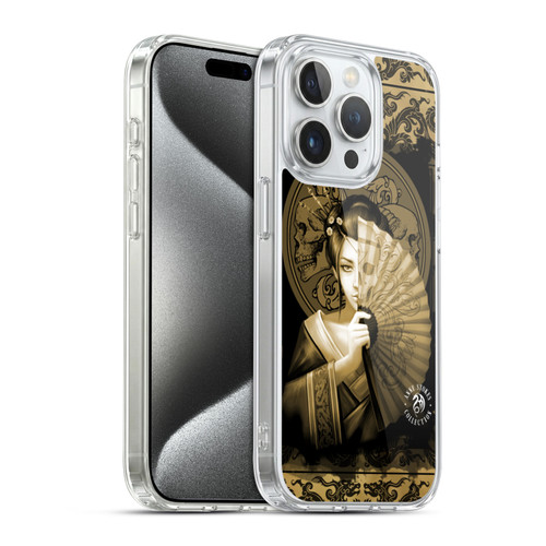 Anne Stokes Oriental Skull Geisha Sepia Soft Gel Case for Apple iPhone 15 Pro & MagSafe