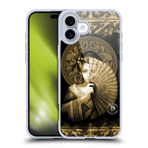 Anne Stokes Oriental Skull Geisha Sepia Soft Gel Case for Apple iPhone 16 Plus