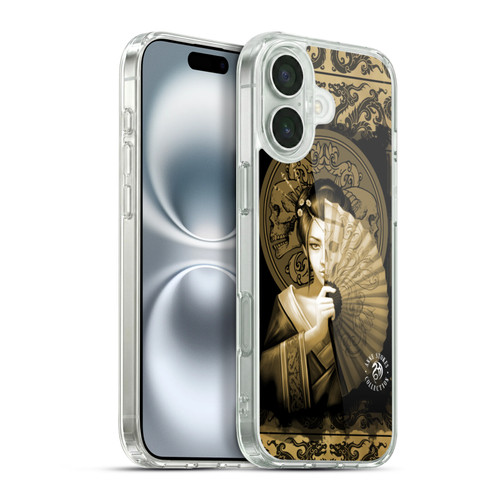 Anne Stokes Oriental Skull Geisha Sepia Soft Gel Case for Apple iPhone 16 Plus & MagSafe