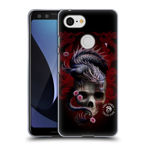 Anne Stokes Oriental Skull Red Dragon Swirls Soft Gel Case for Google Pixel 3