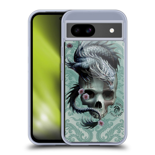 Anne Stokes Oriental Skull Green Dragon Swirls Soft Gel Case for Google Pixel 8a