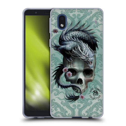 Anne Stokes Oriental Skull Green Dragon Swirls Soft Gel Case for Samsung Galaxy A01 Core (2020)