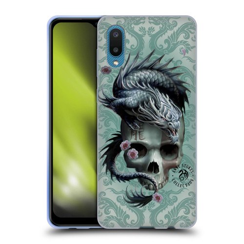 Anne Stokes Oriental Skull Green Dragon Swirls Soft Gel Case for Samsung Galaxy A02/M02 (2021)