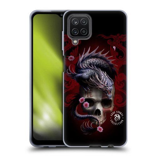 Anne Stokes Oriental Skull Red Dragon Swirls Soft Gel Case for Samsung Galaxy A12 (2020)