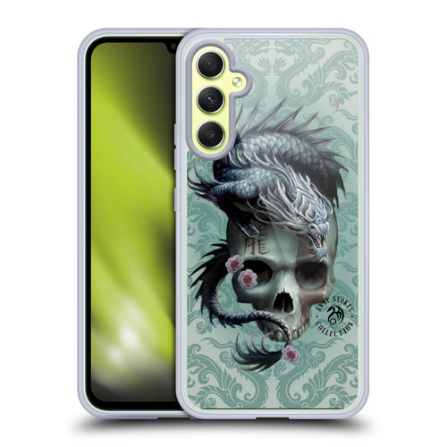 Anne Stokes Oriental Skull Green Dragon Swirls Soft Gel Case for Samsung Galaxy A34 5G