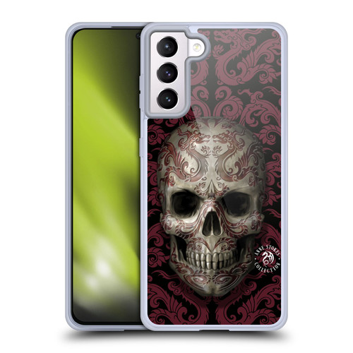 Anne Stokes Oriental Skull Dragon Swirl Pattern Soft Gel Case for Samsung Galaxy S21+ 5G