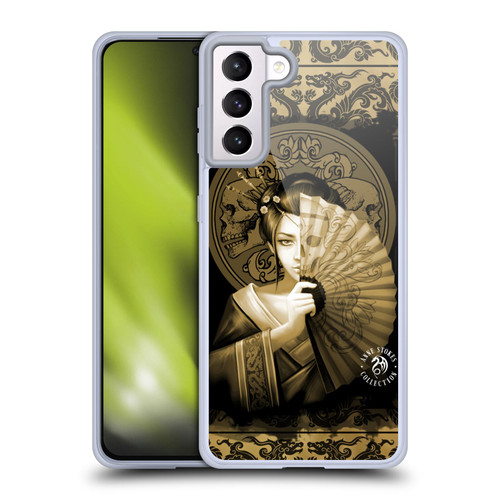 Anne Stokes Oriental Skull Geisha Sepia Soft Gel Case for Samsung Galaxy S21+ 5G