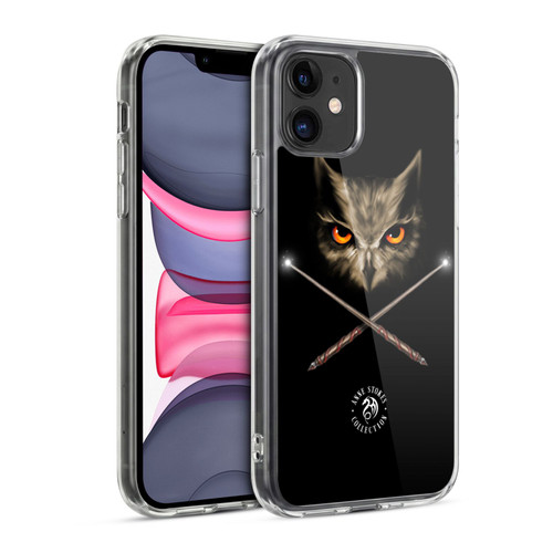 Anne Stokes Owls Cross Wands Soft Gel Case for Apple iPhone 11