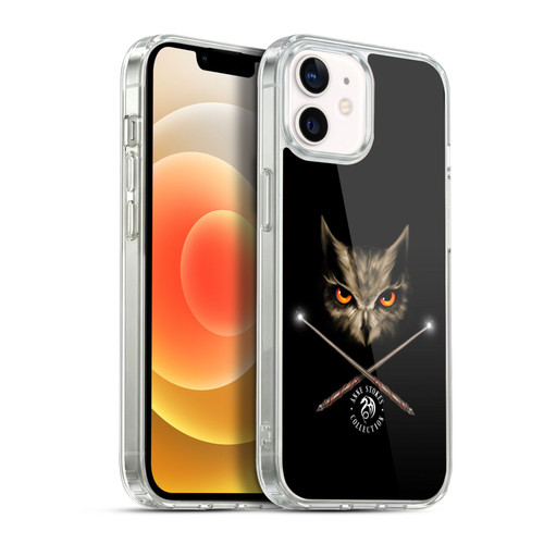 Anne Stokes Owls Cross Wands Soft Gel Case for Apple iPhone 12 / iPhone 12 Pro & MagSafe