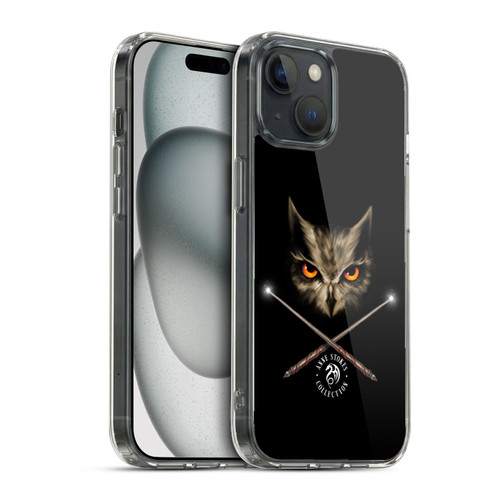 Anne Stokes Owls Cross Wands Soft Gel Case for Apple iPhone 15 & MagSafe