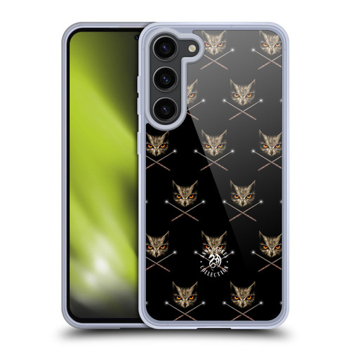 Anne Stokes Owls Cross Wands Patterns Soft Gel Case for Samsung Galaxy S23+ 5G