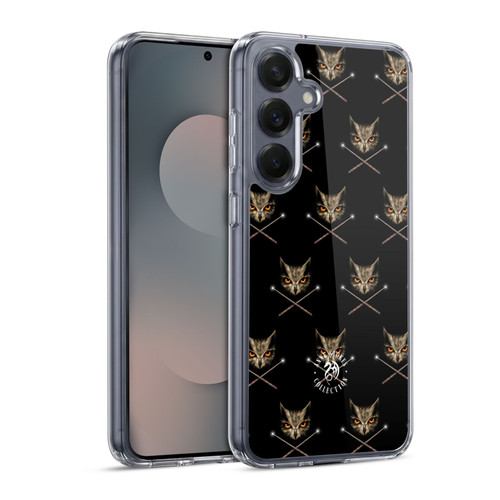 Anne Stokes Owls Cross Wands Patterns Soft Gel Case for Samsung Galaxy S25 & MagSafe