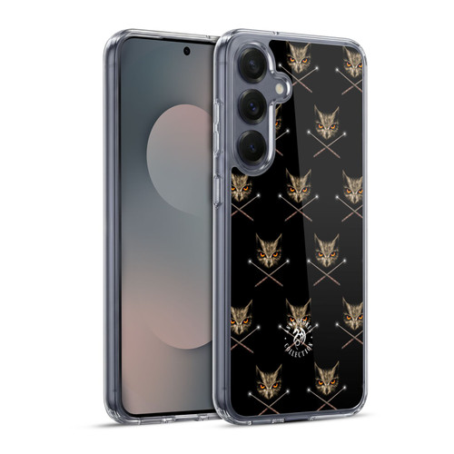 Anne Stokes Owls Cross Wands Patterns Soft Gel Case for Samsung Galaxy S25+ & MagSafe