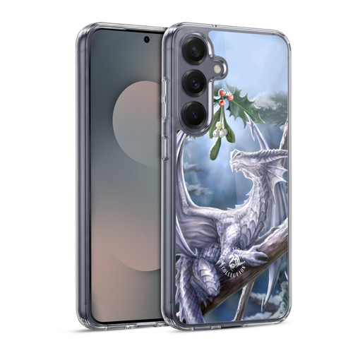 Anne Stokes Yule Snow Dragon Soft Gel Case for Samsung Galaxy S25 & MagSafe