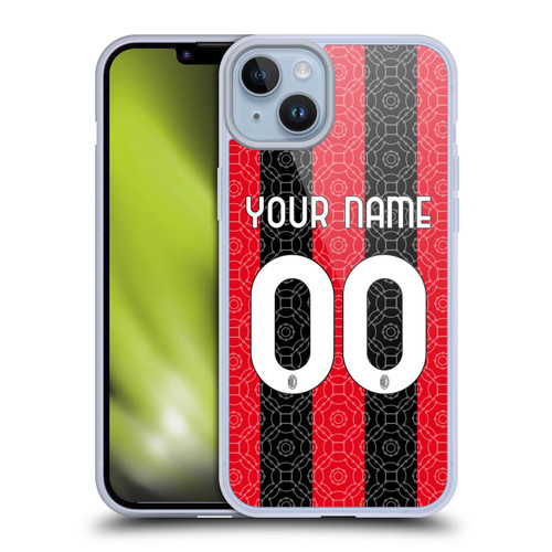 Custom Customised Personalised AC Milan 2020/21 Kit Home Soft Gel Case for Apple iPhone 14 Plus