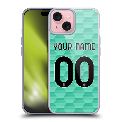 Custom Customised Personalised AC Milan 2020/21 Kit Away Soft Gel Case for Apple iPhone 15