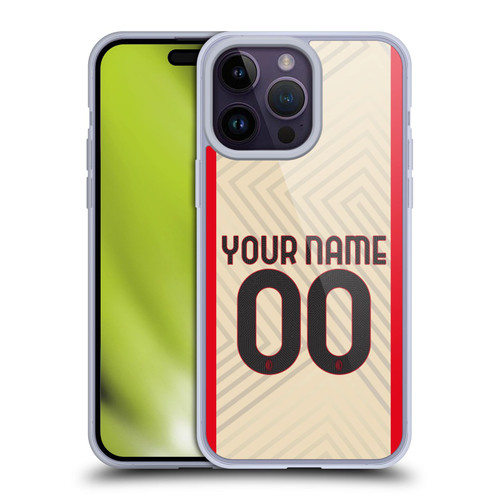 Custom Customised Personalised AC Milan 2021/22 Kit Away Soft Gel Case for Apple iPhone 14 Pro Max