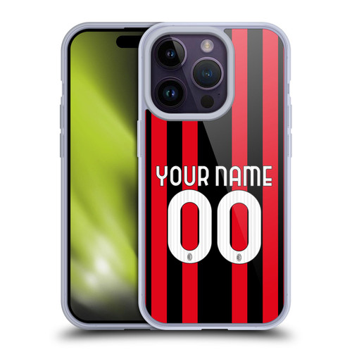 Custom Customised Personalised AC Milan 2021/22 Kit Home Soft Gel Case for Apple iPhone 14 Pro