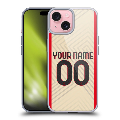 Custom Customised Personalised AC Milan 2021/22 Kit Away Soft Gel Case for Apple iPhone 15