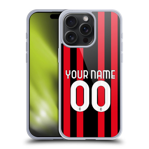Custom Customised Personalised AC Milan 2021/22 Kit Home Soft Gel Case for Apple iPhone 15 Pro Max