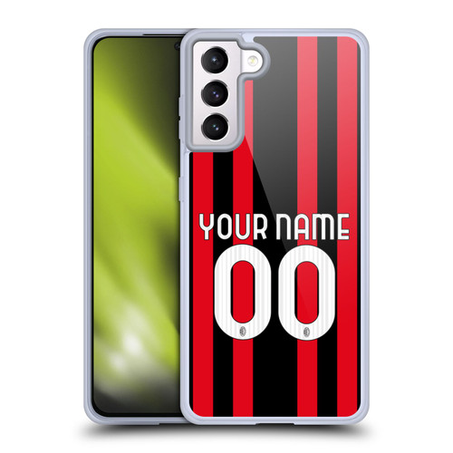 Custom Customised Personalised AC Milan 2021/22 Kit Home Soft Gel Case for Samsung Galaxy S21+ 5G
