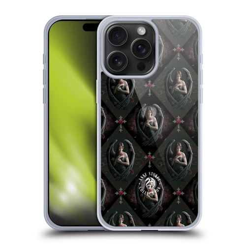 Anne Stokes Angels Rose Pattern Soft Gel Case for Apple iPhone 15 Pro Max