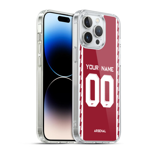 Custom Customised Personalised Arsenal FC 2022/23 Kit Home Soft Gel Case for Apple iPhone 14 Pro Max & MagSafe
