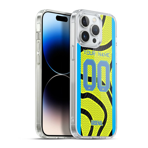 Custom Customised Personalised Arsenal FC 2023/24 Kit Away Soft Gel Case for Apple iPhone 13 Pro Max & MagSafe