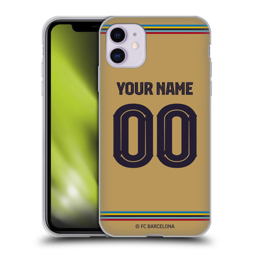 Custom Customised Personalised FC Barcelona 2022/23 Kit Away Soft Gel Case for Apple iPhone 11